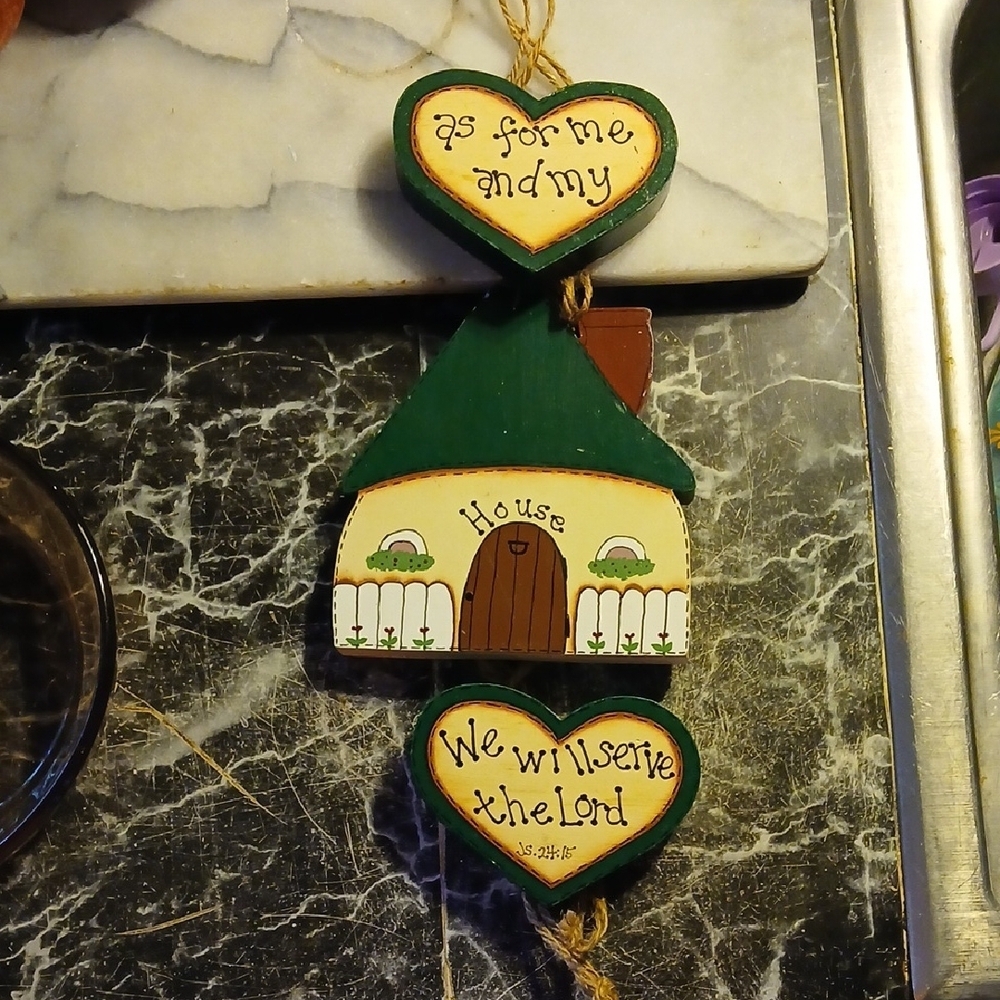 Vintage Green and Brown Cottage Decor Accent